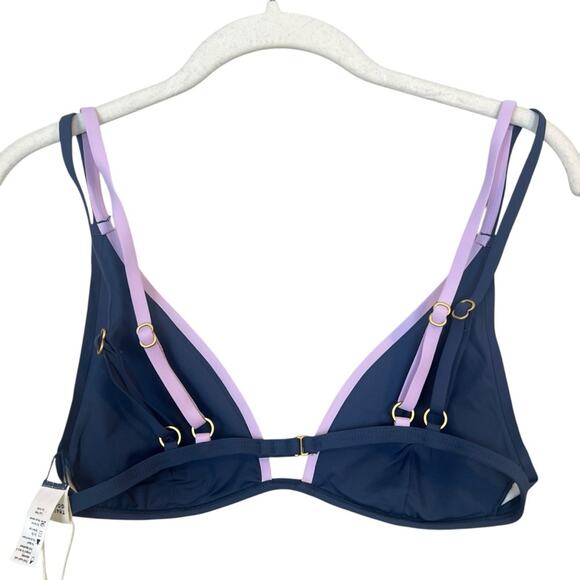 NWT l*space Finneas Bikini Top Slate Lily sz L Triangle Bralette Adjustable Chic - Picture 4 of 7